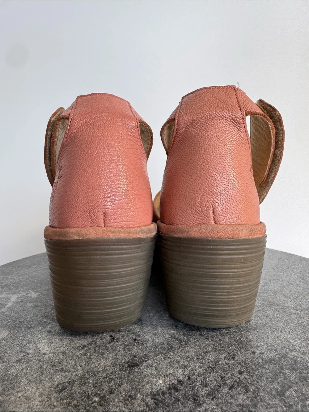 Fly London Yake Rose Perforated Leather Wedge Heels 37